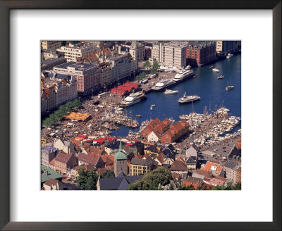 View Of Bergen From Floyen Mountain, Norway by Walter Bibikow Pricing Limited Edition Print image