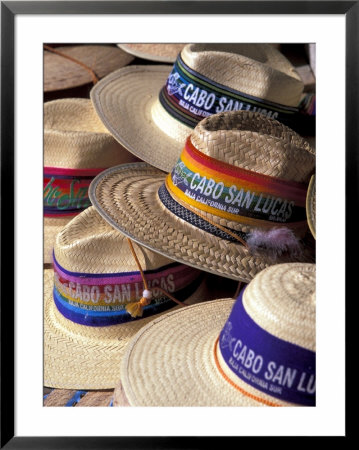 Straw Hats, Tourist Souvenirs, Cabo San Lucas, Baja California Sur, Mexico by Walter Bibikow Pricing Limited Edition Print image