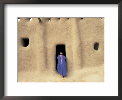 Sennissa, Mali, Person Heading Into Mosque by Peter Adams Pricing Limited Edition Print image