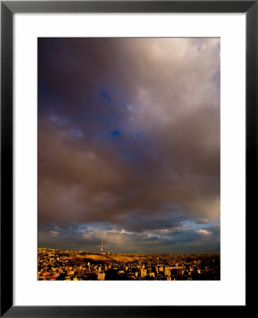 Sunset Over City With Tv Tower In Distance, Yerevan, Armenia by Stephane Victor Pricing Limited Edition Print image