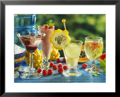Midnight, Pinky, Asia And Exotic Punch On Garden Table by Michael Brauner Pricing Limited Edition Print image