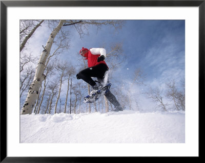 Man Running In Snowshoes by Jack Affleck Pricing Limited Edition Print image