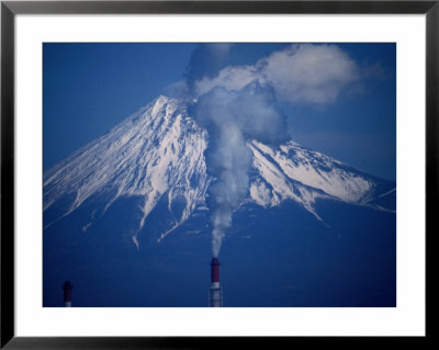 Chimney Smoke And Mt. Fuji, Mt. Fuji, Japan by Frank Carter Pricing Limited Edition Print image