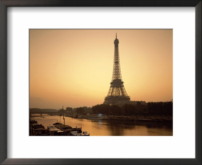 Eiffel Tower And The Seine River At Dawn, Paris, France by Steve Vidler Pricing Limited Edition Print image