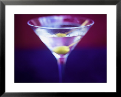 A Glass Of Martini With Green Olive by David Loftus Pricing Limited Edition Print image