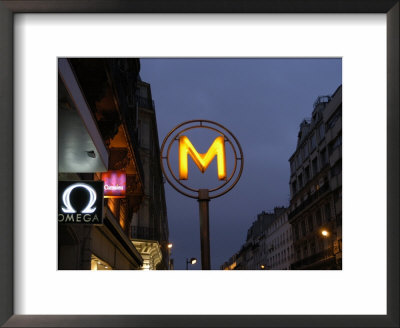 Metro Sign In Downtown City Area, Paris, France by Brimberg & Coulson Pricing Limited Edition Print image