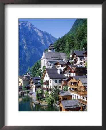Houses, Chalets And The Church Of The Village Of Hallstatt In The Salzkammergut, Austria by Roy Rainford Pricing Limited Edition Print image
