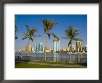 Sharjah Creek Skyline, Sharjah, United Arab Emirates (U.A.E.), Middle East by Charles Bowman Pricing Limited Edition Print image