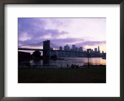 Manhattan Skyline And Brooklyn Bridge, New York, New York State, Usa by Yadid Levy Pricing Limited Edition Print image