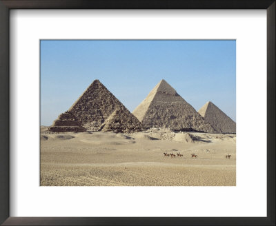 Pyramids At Giza, Unesco World Heritage Site, Near Cairo, Egypt, North Africa, Africa by John Ross Pricing Limited Edition Print image
