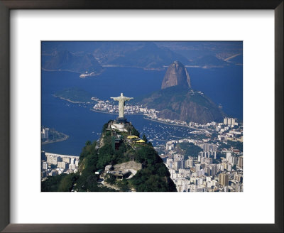 City With The Cristo Redentor Statue In Foreground And Pao De Acucar In The Background, Brazil by Marco Simoni Pricing Limited Edition Print image