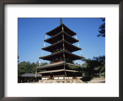 Pagoda, Horyu-Ji Temple, Unesco World Heritage Site, Founded In 607, Nara, Kansai, Japan by Christopher Rennie Pricing Limited Edition Print image