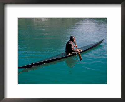 Inuit In Traditional Kayak, Greenland, Polar Regions by David Lomax Pricing Limited Edition Print image