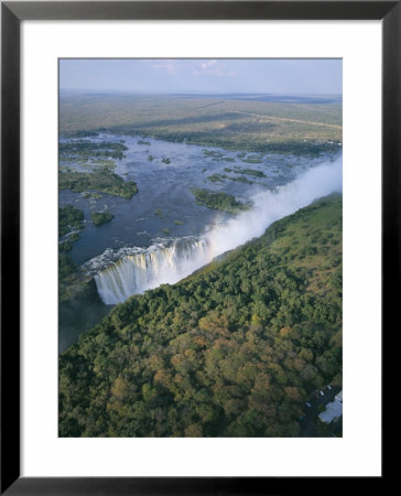 Aerial View Of The Victoria Falls, Unesco World Heritage Site, Zimbabwe, Africa by Geoff Renner Pricing Limited Edition Print image