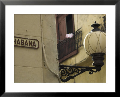 Habana Street Sign And Lampost, Obispo Street, Havana Vieja, Havana, Cuba by Eitan Simanor Pricing Limited Edition Print image