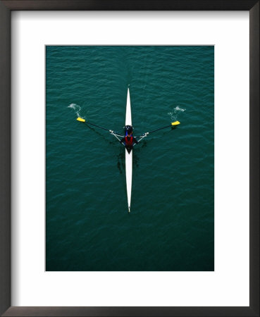 Rower On River Garonne, Toulouse, France by Martin Moos Pricing Limited Edition Print image