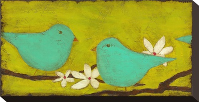 Turquoise Birds With Nest I by Anne Hempel Pricing Limited Edition Print image