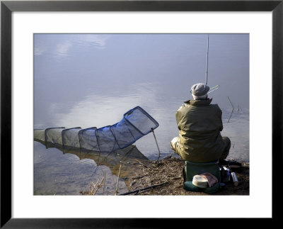 Fisherman, River Avon, Pershore, Worcestershire, England, United Kingdom by David Hughes Pricing Limited Edition Print image
