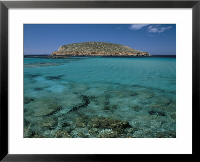Cala Comta And The Rocky Islet Of Illa D'es Bosc, Near Sant Antoni, Ibiza, Balearic Islands, Spain by Marco Simoni Pricing Limited Edition Print image