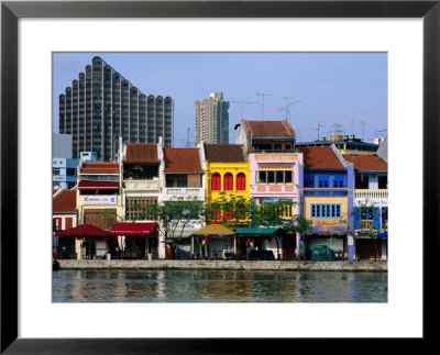 Former Chinese Shophouses, Now Restaurants, Along Singapore River Boat Quay, Singapore by John Elk Iii Pricing Limited Edition Print image