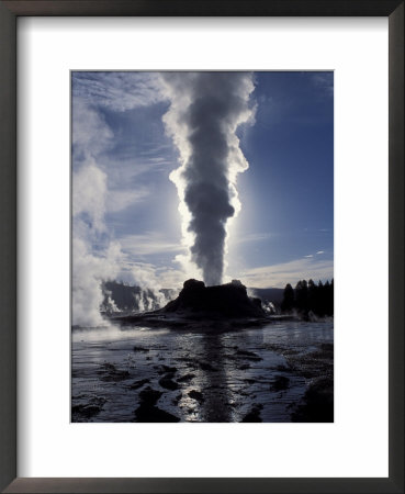 Castle Geyser At Sunrise In Yellowstone National Park, Wyoming, Usa by Diane Johnson Pricing Limited Edition Print image