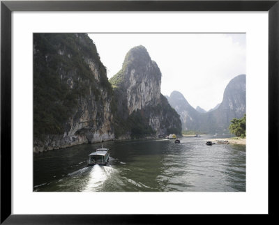 Cruise Boats On Li River Between Guilin And Yangshuo, Guilin, Guangxi Province, China by Angelo Cavalli Pricing Limited Edition Print image