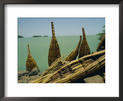 Papyrus Boats Propped Up Beside Lake Tana, Gondar Ethiopia, Africa by J P De Manne Pricing Limited Edition Print image