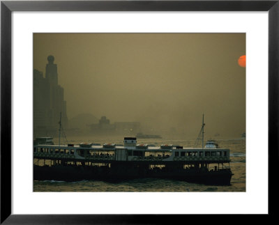 The Star Ferry And A Golden Orange Sunset by Eightfish Pricing Limited Edition Print image