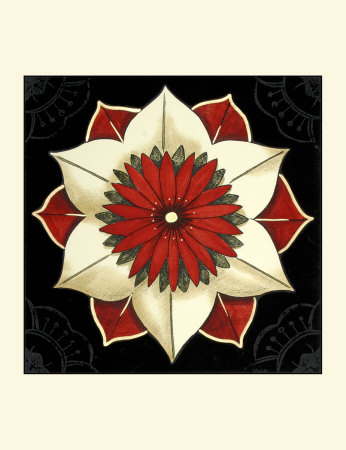 Floral Mandala On Red Ii by Erica J. Vess Pricing Limited Edition Print image