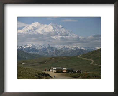 Mount Mckinley And Tour Buses In Denali National Park by George Herben Pricing Limited Edition Print image