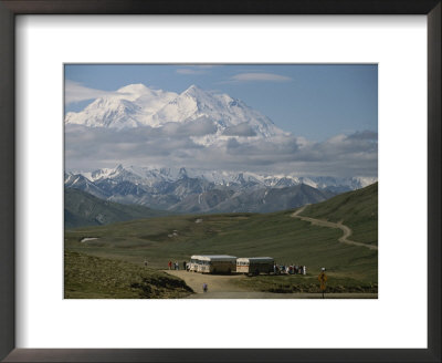 Mount Mckinley And Tour Buses In Denali National Park by George Herben Pricing Limited Edition Print image