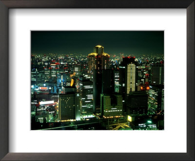 Aerial View Of Downtown Skyline, Osaka, Japan by Nancy & Steve Ross Pricing Limited Edition Print image
