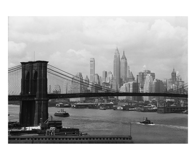 Manhattan Skyline And Brooklyn Bridge by Bettmann Pricing Limited Edition Print image
