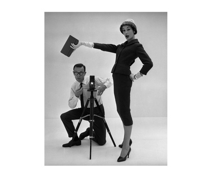 John French And And Daphne Abrams In A Tailored Suit, 1957 by John French Pricing Limited Edition Print image