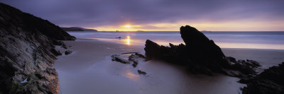 Sunset Over The Sea, Whitesand Bay, Pembrokeshire, Wales by Panoramic Images Pricing Limited Edition Print image
