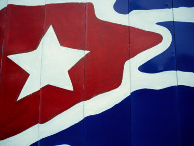 Cuban Flag Painted On Wall, Varadero, Matanzas, Cuba by Martin Lladã³ Pricing Limited Edition Print image