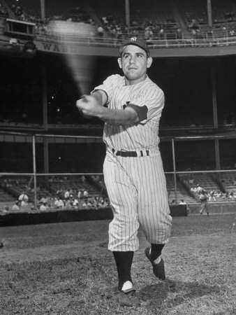 Baseball Player Yogi Berra Swinging Bat by Bernard Hoffman Pricing Limited Edition Print image