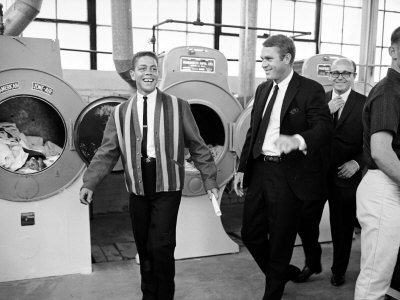 Actor Steve Mcqueen Visting Boys Republic, A Juvenile Detention Center Of Which He Is An Alumnus by John Dominis Pricing Limited Edition Print image