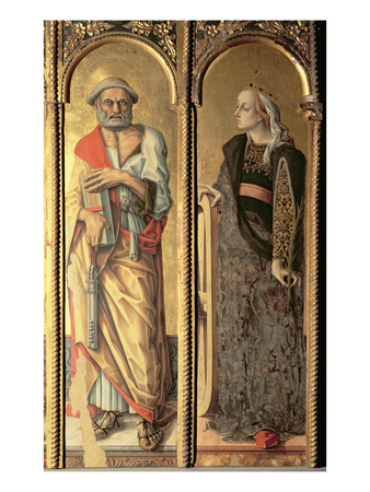 St. Catherine Of Alexandria And St. Peter, Detail From The Santa Lucia Triptych by Carlo Crivelli Pricing Limited Edition Print image