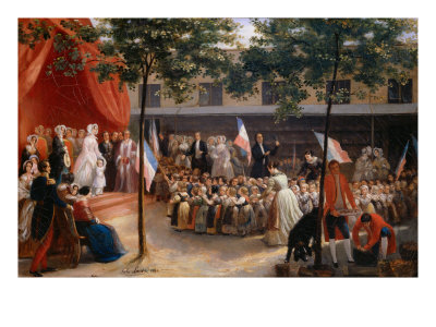 Visit Of Duchess Of Orl?S And The Count Of Paris At A Nursery School, 1841 by Jean Francois Laure Pricing Limited Edition Print image