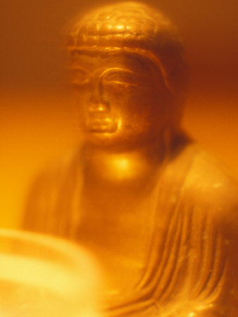 Golden Buddhist Statue by Images Monsoon Pricing Limited Edition Print image