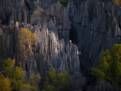 Climbing Limestone Pinnacles In The Grand Tsingy by Stephen Alvarez Pricing Limited Edition Print image
