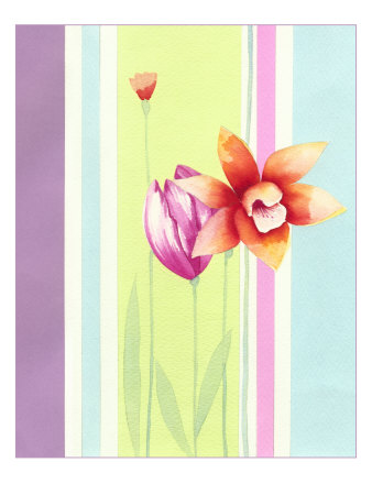 Flowers And Stripes I by Vision Studio Pricing Limited Edition Print image