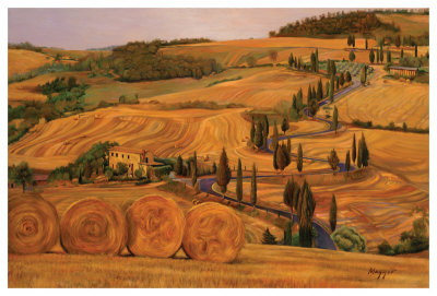 Hay Bales Tuscany by Kirk Maggio Pricing Limited Edition Print image