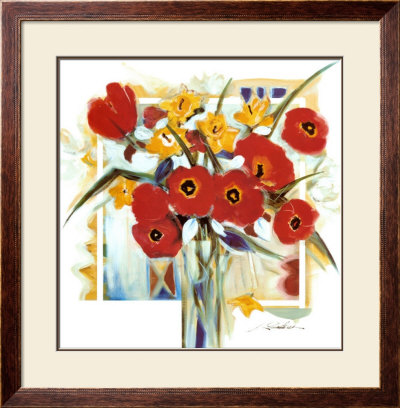 Red Poppies In Vase by Alfred Gockel Pricing Limited Edition Print image