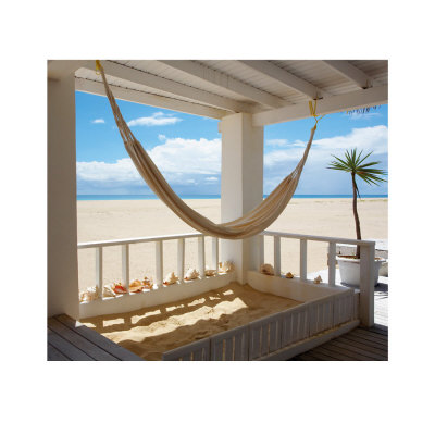 Beach House Hammock, Barbuda by Tom Mackie Pricing Limited Edition Print image