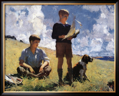 Two Boys by Frank Weston Benson Pricing Limited Edition Print image