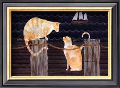 Cats On Dock by Valerie Wenk Pricing Limited Edition Print image