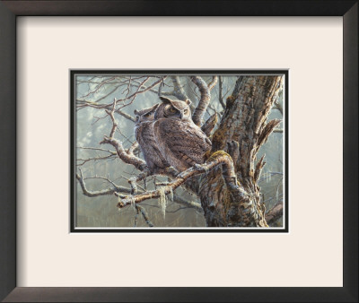 Silent Forest (Great Horned Owls) by Pierre Leduc Pricing Limited Edition Print image