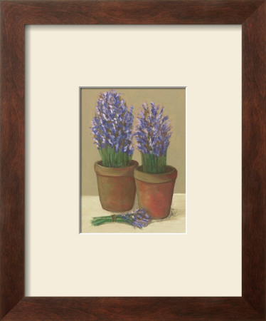 Purple Flowers In Pots by David Col Pricing Limited Edition Print image